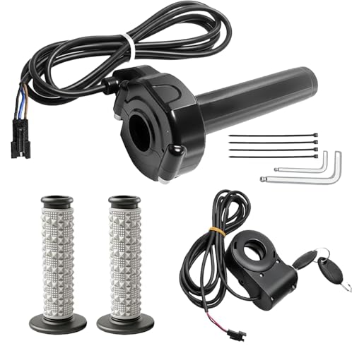 Image of Full Twist Throttle for Ridstar Q20, Surron Throttle with Ignition Switch, Ebike Throttle Grips Cable Kit Compatible with Ridstar Q20 Electric Dirt Bike