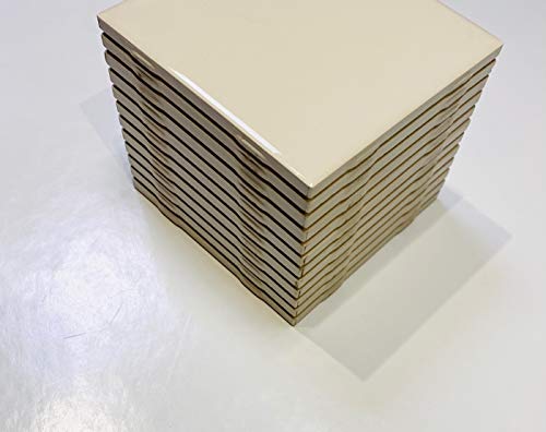 4x4 Almond 0135 Glossy Finish Ceramic Subway Tile Shower Walls Backsplash Made in USA (12.5SF Full Box 100PCS) - Thumbnail 6
