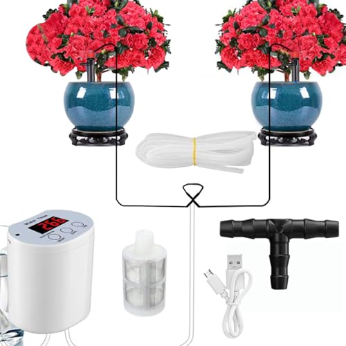 Riego Automático para Plantas De Interior - Dispositivos de Riego Automático con Temporizador | Dispositivo con Temporizador para Plantas De Interior En Balcón Jardín Terraza