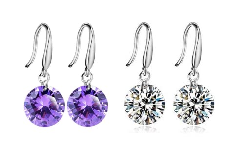 Image of Nilu's Collection Enchanting Light Weight Cubic Zircon Crystal Drop Earrings for Women and Girls, for Daily Use, Office Use