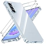 Yohii Anti-Vergilbungs Hülle für Samsung Galaxy A57 5G mit Kameraschutz mit 2 Stück Panzer Schutz Glas, Militärischer Stoßfest Schutzecken Handyhülle Dünn TPU Case, Durchsichtig