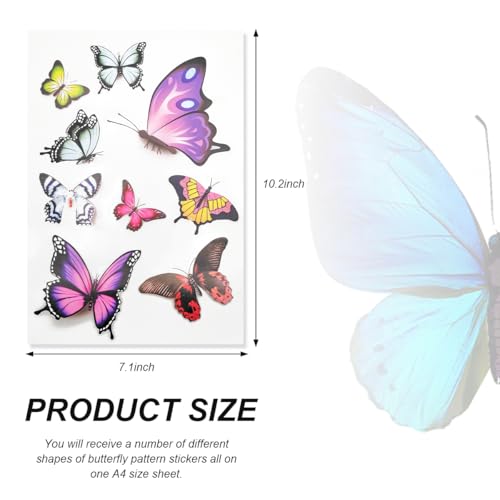 Image of Butterfly Vinyl Car Stickers, Cute 3D Creative Butterfly Cars Decals Scratch Covers, Removable Butterflies Bumper Stickers for Women Girls (Style 2)