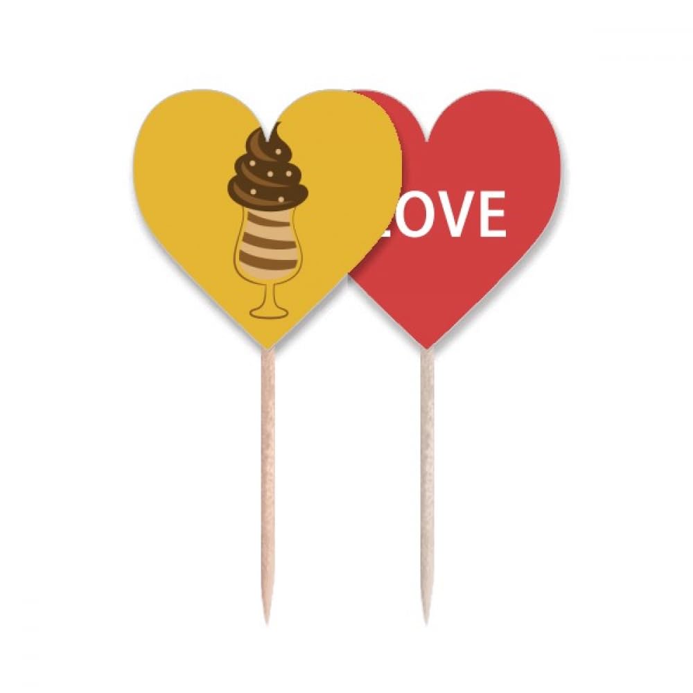Cupcake Pick drapeau Cœur pour décoration de muffins et glaçages de fête