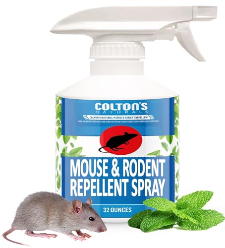Peppermint Oil Rodent Repellent Spray- Large 32 Ounce - Prevents Mice from Nesting - 100% Natural