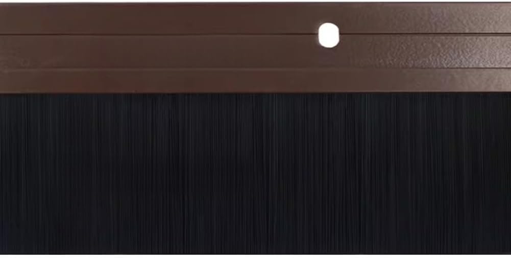 Door Bottom Brush Sweep with H-Shape Aluminum Alloy Holder,39" Underdoor Draft Stopper,Weather Stripping Door Draught Excluder for Exterior Interior Doors (Brown,39.37×2.83inch)