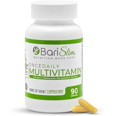 BariSlim Once Daily Bariatric Multivitamin Capsule - 18mg of Iron - Bariatric Vitamin & Supplement for Post Bariatric Surgery Including Gastric Bypass & Gastric Sleeve | 90 Day Supply Cover