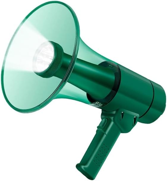 Megaphone 50W High Power Megaphone Speaker, Fire Fighter's Bullhorn with Siren Sound and Handheld Mic, LED Lighting Function Voice Amplifie Bullhorn Amplifiers