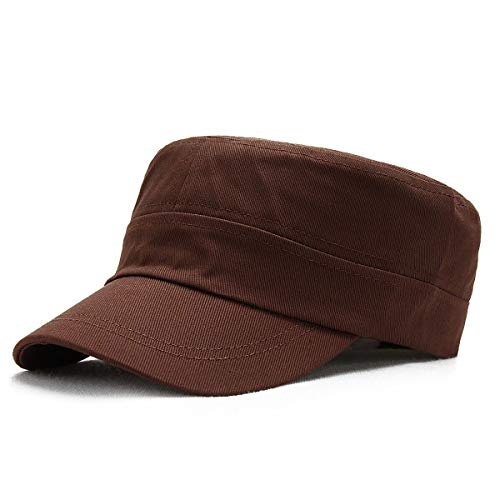 Ambysun Unisex Clasico Sombrero de Militares Gorra de Béisbol de algodón Sombrero de Visera Hombres Sombrero de Sol (Marrón)