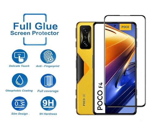 Image of HD Tempered Glass Screen Protector Compatible For Poco F4 5G With Edge To Edge Coverage And Easy Installation Kit