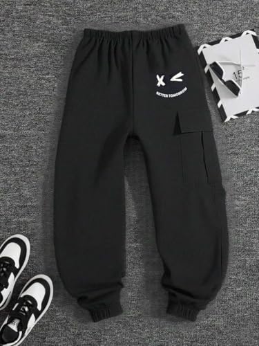 Image of Boys' Premium Cargo Jogger Pants | Soft Pilot Fabric | Stylish Printed Joggers with Side Pocket | Elastic Waist & Cuff(KBC-01)