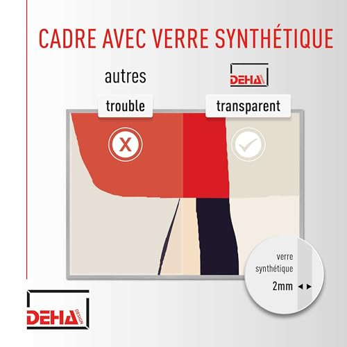 DEHA Design cadre photo, 15 x 20 cm, aluminium, Argent mat, cadre photopour poserau format paysage et portrait, verre synthétique, Tribeca – vue 4