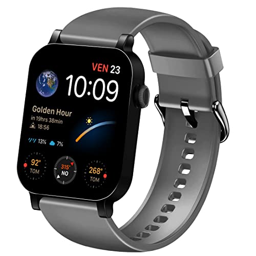 Image of Tokdis Vortex Bluetooth Calling Smartwatch with Stylish 1.80 inch Curved IPS Display, Working Crown, Heart & Spo2 Monitoring, 100+ Watch Faces, Activity Tracking for Men & Women - Grey