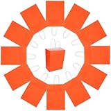 SHERCHPRY Bolsas de Papel Pequeñas para Obsequio y Pastelería con Asas Color Naranja Tamaño 15X8X21 CM Pack de 25 Unidades Ideales para Cumpleaños Bodas y Showers