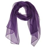 Wrapables Solid Color 100% Silk Long Scarf, Majestic Purple,One Size