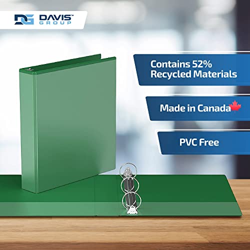 Image of Easyview 3-Ring Binder, Clear-View Cover, 1.5 inch Round Rings, Green, 6 Pack