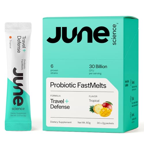 June Science Travel + Defense | Fast Melt Pre + Probiotic for Immune Health While Traveling - Tropical Flavor, 30 Powder Sachets June Science Travel + Defense | Fast Melt Pre + Probiotic for Immune Health While Traveling - Tropical Flavor, 30 Powder Sachets