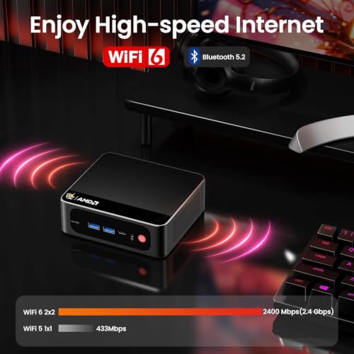 Image of Beelink Mini PC, SER5 Pro 5625U AMD Ryzen 5 (Up to 4.3GHz) 16GB DDR4 480GB M.2 SSD Mini Desktop Computer, 2.5Gbps LAN, Wifi6 /BT5.4,HDMI /DP /Type-c /4K Triple Display Micro PC