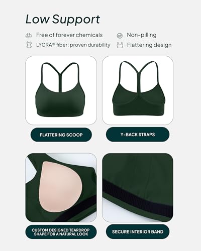 Image of PAVOI ACTIVE Yoga Racerback Bras for Women - Buttery Soft Low Support Scoop Neck Y-Back Thin Strap Sports Bra - FlexFlow