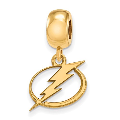 Tampa Bay Ligtning Bead Charm Small (1/2 Inch) Dangle (Gold Plated)