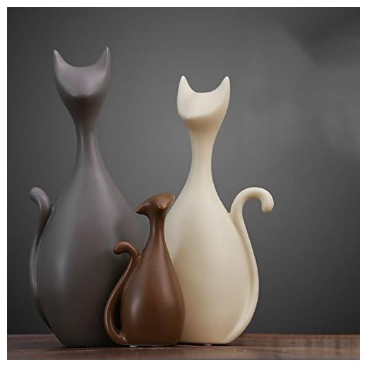 Ctystallove Home Decor Accessories Animal Porcelain Ornaments Ceramic Crafts Art Figurines (Cat)