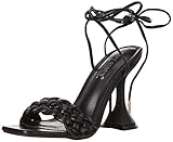 Cape Robbin Curve Sexy Woven High Heels for Women, Square Open Toe Shoes Heels - Black Size 10