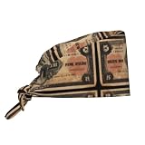 WZYWHJ Patrón vintage en billetes de banco, sombrero de trabajo para limpieza de imágenes, banda para el sudor, adecuado para hombres y mujeres, correa elástica ajustable, color negro