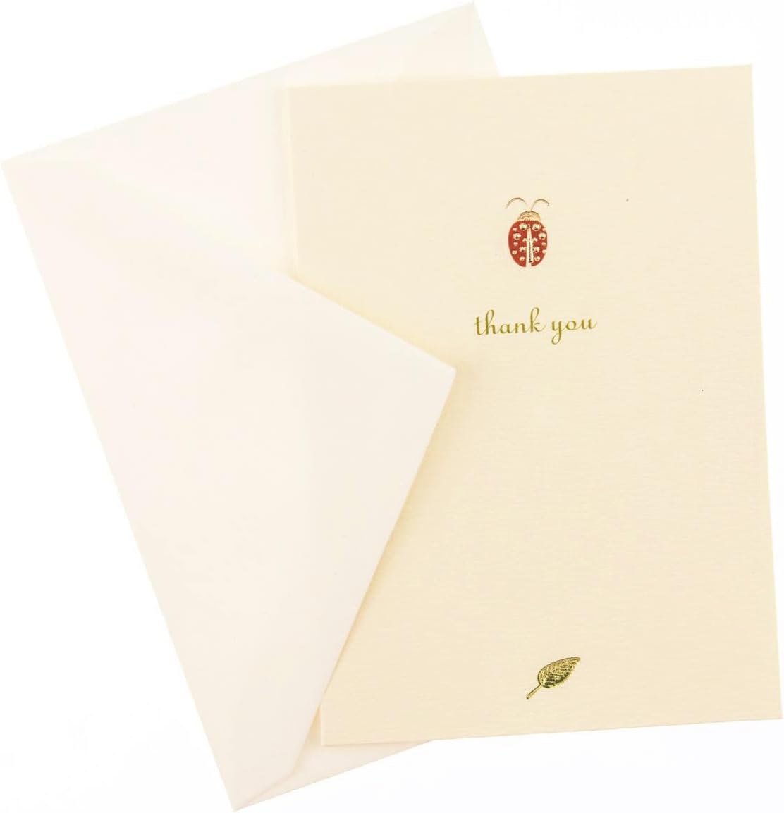 Graphique Ladybug La Petite Presse Boxed Notecards - 10 Embossed and Embellished Gold Foil Ladybug "Thank You" Notes with Matching Envelopes, 3.25" x 4.75" - Image 2