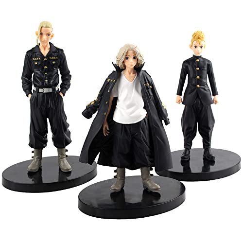 STZYY Tokyo Revengers Acción Figuras, Manjiro Ken Takemichi Hinata Atsushi Anime Estatua Coleccionables Adornos de Anime para Niños Juguete de Regalo 3 Piezas 16cm Cover