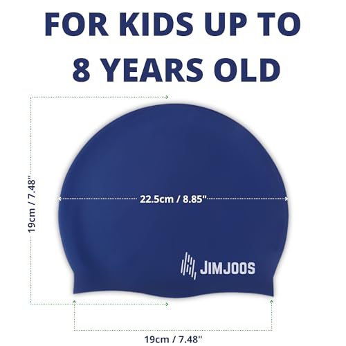JIMJOOS Kids Swimming Cap 3-14 Years, Silicone Swim Cap for Boys & Girls, Anti-Slip, Stretchable, Waterproof Swimming Hat - Image 2