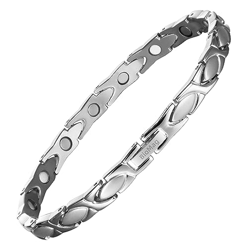 Pulseras magnéticas para mujer BioMag de acero de titanio con imanes