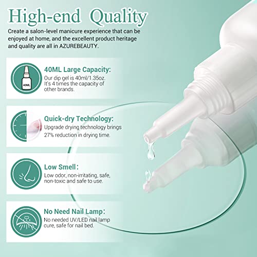 Azurebeauty Dip Powder Base Coat 40Ml Large Capacity Dip Base Coat For Refill Dipping Powder Liquid Set French Nail Art Manicure Beginner Diy Salon Home #TOP5