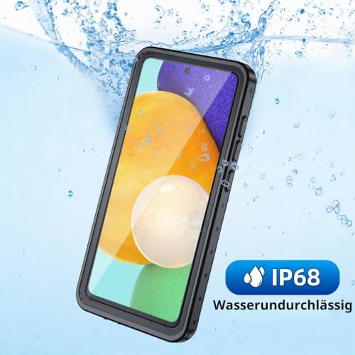 Beeasy für Samsung Galaxy A52s 5G Hülle, IP68 Wasserdicht Outdoor Handyhülle Samsung A52 4G&5G 360 Grad Schutzhülle mit Displayschutz, Stoßfest Staubdicht Sturzfest Bumper Case, Schwarz