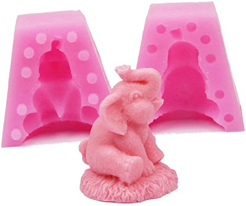 BIASTNR Elefanten-Kerzenform, für Babyparty, Fondant, Kuchendekoration, Schokolade, Süßigkeiten, Seife, Badekugeln, Kerze, Ton Cover