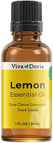 Viva Doria 100% Pure Lemon Essential Oil, Undiluted, Food Grade, USA Lemon Oil, 30 mL (1 Fl Oz)