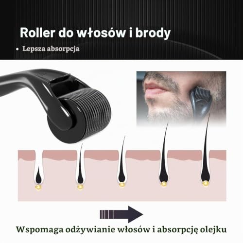 OCHILIMA Derma Roller 0,75 mm, 540 tytanowy wałek z mikroigłą do twarzy i ciała, wałek do mikrodermabrazji do twarzy, Derma Roller do mikroigłowania, zawiera pudełko do przechowywania (0,75 mm)