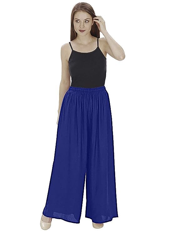 Image of Fancy Star Women Super-Combed Cotton and Rayon Solid Full Length Regular Palazzo
