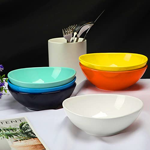 Amhomel AM-INGOTSIBOWL-18OZ-WHITE-6 Porcelain Bowls, 16 Ounce thumb #5