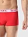 Diesel Men's 3-Pack Shawn Stretch Boxer Trunk, Red/Turquoise/Navy, Small