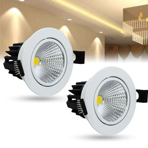 Image of D'Mak Moveble LED COB Light | Recessed LED Ceiling Light for Indoor Lighting | Warm White Color | Aluminium Body (2, 12 Watt)