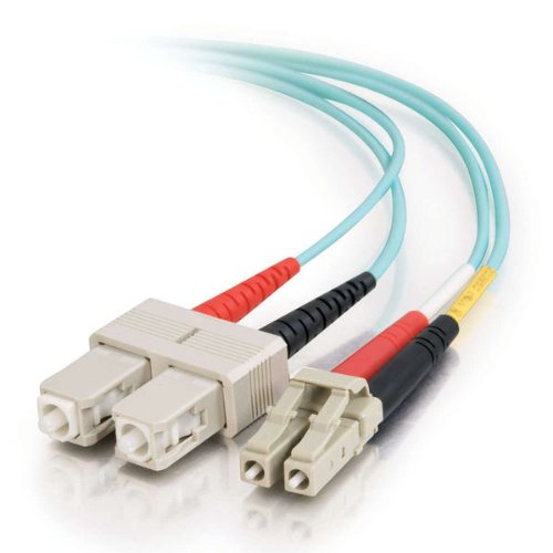 7m LC-SC 10Gb 50/125 OM3 Duplex Multimode PVC Fiber Optic Cable - Aqua