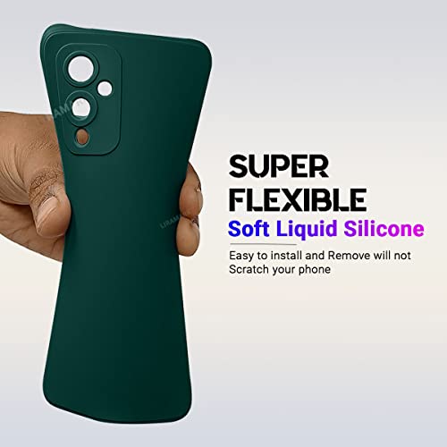 Image of LIRAMARK Silicone Soft Back Cover Case for OnePlus 9 5G / 1+9 5G (Silicone Green)