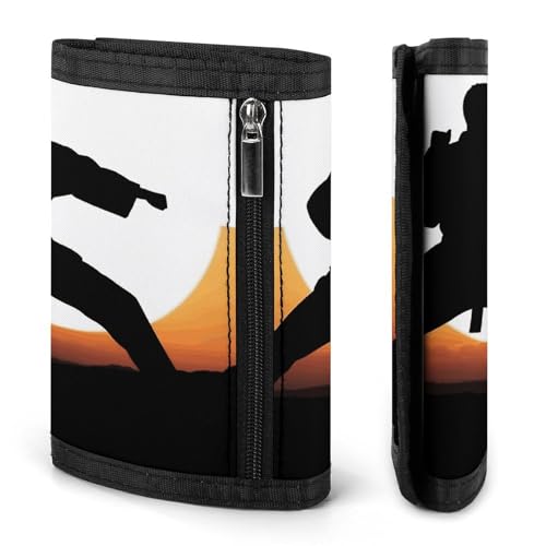Wallet for Men - Slim Trifold Wallet, Karate Silhouette Money Clip, Coin Purse with 8 Credit Card Holder3