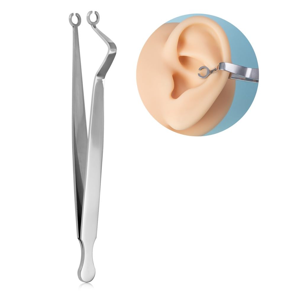 DJCIW Ear Cartilage Piercing Clamps,Stainless Steel Piercing Tool for Precise and Controlled Cartilage Tragus Helix Daith Rook Piercing