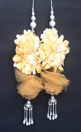 Saree Blouse Latkan Home Decor Accessories Diy Decor Curtains Cushions Tassel 1 Pair Blouse Tassels For Lehenga (Yellow, 11" Inch) #TOP2