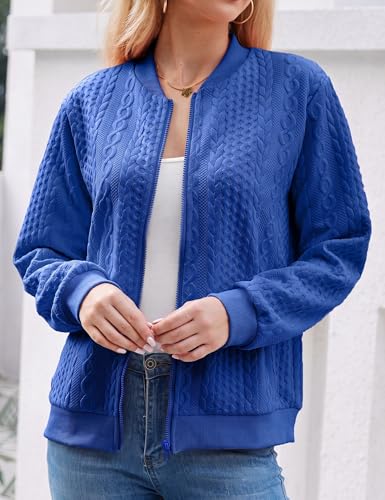 Image of Larmliss Women's Zip Up Cardigan Sweater Hoodies Long Sleeve Jacket Crewneck Casual Outerwear Spring Fall Trendy Coat Outfits