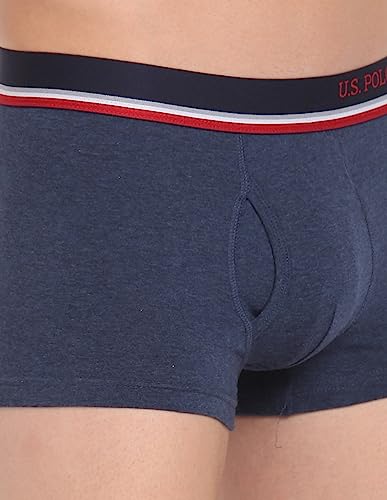 Image of U.S. Polo Assn. Mens Solid Cotton Spandex I014 Trunks - Pack of 2