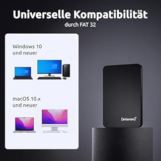 Intenso 6021560 HDD Esterno, 2.50 Pollici, USB 3.0, 1000 GB, Autoalimentato, 5400 RPM, 6000 Mb/s, Nero