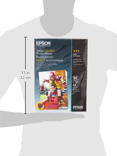 Epson C13S400036 Fotopapier A4, 50 Blatt für hochwertige Drucke