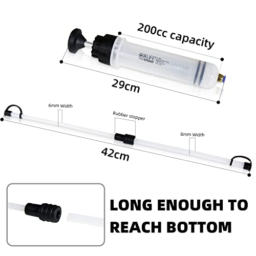 Foto von CCLIFE 200ml Ölabsaugpumpe Ölabsaugspritze Absaugpumpe Ölabsaugpistole Flüssigkeitsabsauger und Füllpumpe Geeignet für Motor Getriebe Kfz-Bremsflüssigkeit Kühlmittel Ölabsauger Umfüllpumpe