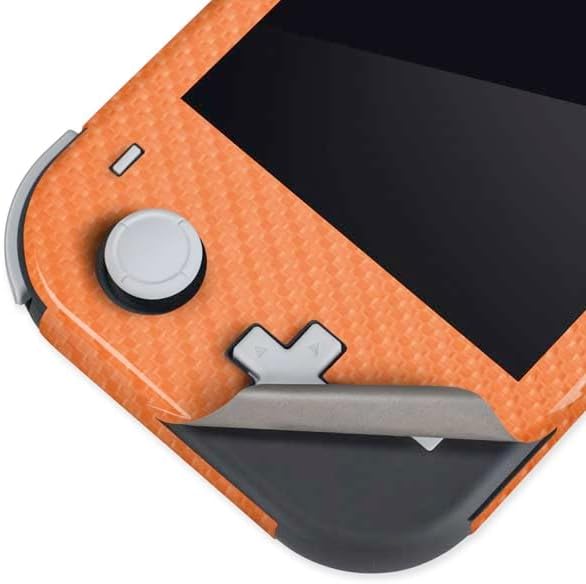 Skinit Decal Gaming Skin Compatible with Nintendo Switch Lite - Orange Carbon Fiber Specialty Texture Material Design